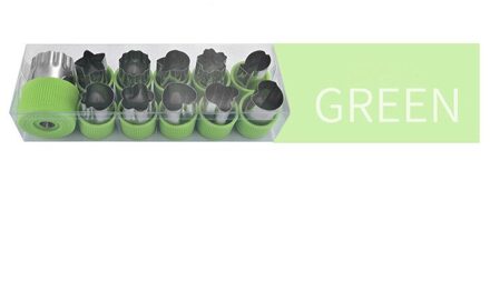 Keuken Gadgets En Accessorie 12 Stks/set Bento Decoratieve Leuke Shaper Duurzaam Cutter Mold Cake Snijden Fruit Diy Cutting Cutter groen