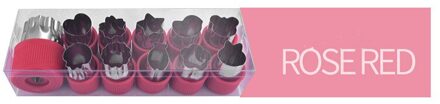 Keuken Gadgets En Accessorie 12 Stks/set Bento Decoratieve Leuke Shaper Duurzaam Cutter Mold Cake Snijden Fruit Diy Cutting Cutter roos rood