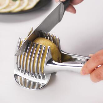 Keuken Gadgets Metalen Groente Fruit Slicer Tomaat Clip Cutter Houder Voor Citroen Tomaat Aardappel Cutter Tool Keuken Gereedschap Alloy