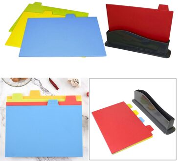 Keuken Gekleurde Snijplanken Set Met Houder Rack Opslag Base Voor Vlees, Vis Gekookt Voedsel & Groenten
