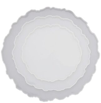 Keuken Gereedschap Diy Drie Layer Fruit Lade Thee Tray Siliconen Mal Epoxy Hars Lade Coaster Resin Mold Voor Desktop decoratie wit