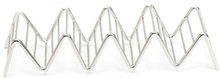 Keuken Gereedschap Restaurant Display Stand Voor Pizza Roestvrij Stalen Rek Taco Holder Duurzaam Wave 4 grids