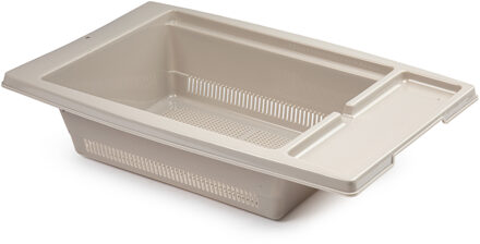 Keuken gootsteen/aanrecht vergiet/afdruiprek kunststof 43 x 27 x 10 cm taupe