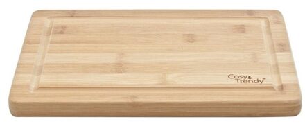 Keuken groente/vlees snijplank rechthoek - bamboe hout - 29 x 19 x 1.8 cm - met lekgroef