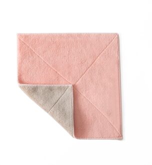 Keuken Handdoek Opknoping Zakdoek Huishoudelijke Water Absorptie Niet Te Werpen Haar Verdikte Vaatdoek Hand Wassen Handdoek roze grijs