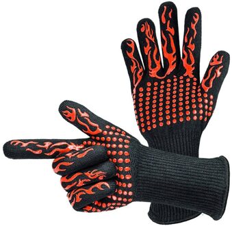 Keuken Handschoenen Bbq Handschoenen Slip Dikke Siliconen Extreme Warmte Siliconen Barbecue Koken Grill Oven Bakken Handschoen Wanten # Z4 F