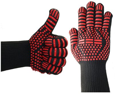 Keuken Handschoenen Bbq Handschoenen Slip Dikke Siliconen Extreme Warmte Siliconen Barbecue Koken Grill Oven Bakken Handschoen Wanten # Z4