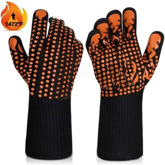 Keuken Handschoenen Voor Bbq Oven Handschoenen Barbecue Gereedschappen Hittebestendig Keuken Benodigdheden Brandwerende Handschoenen Oranje