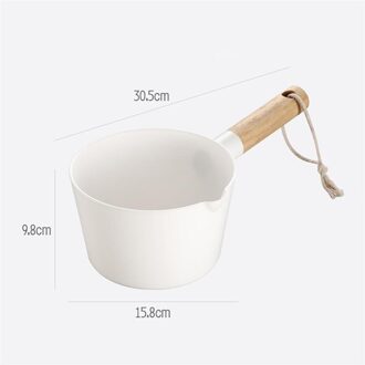 Keuken Houten Lange Handvat Water Pollepel Badkamer Bailer Wit Water Scoop Woonaccessoires