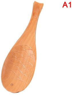 Keuken Houten Lepel Rijst Hout Paddle Spatel Leuke Vis Scoop Koken Gereedschap A1