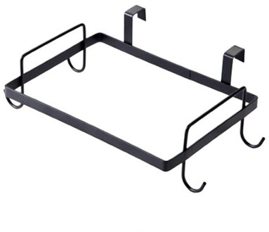 Keuken Kast Terug Vuilniszak Rack Kast Deur Vuilniszak Houder Opknoping Keukenkast Opknoping Krooshek Keuken Gereedschap zwart