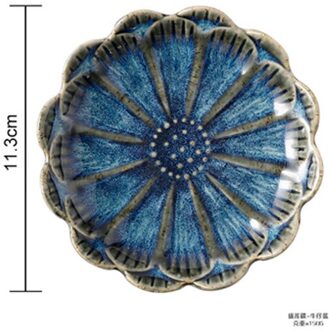 Keuken Keramische Olie Azijn Boter Gerechten Sojasaus Dompelen Bowls Mini Schotel Japanse Stijl Voorgerecht Platen Snack Lade 1 stuks stijl 1 licht blauw