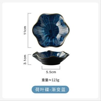 Keuken Keramische Olie Azijn Boter Gerechten Sojasaus Dompelen Bowls Mini Schotel Japanse Stijl Voorgerecht Platen Snack Lade 1 stuks stijl 2 blauw