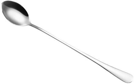 Keuken Kleurrijke Roestvrij Stalen Lepel Lange Steel Lepels Bestek Koffie Drinken Gereedschap Keuken Gadget zilver