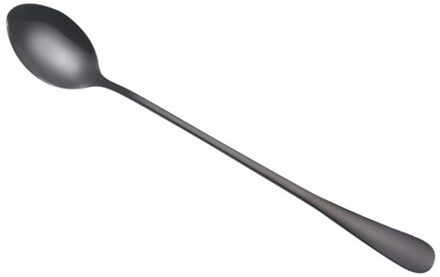 Keuken Kleurrijke Roestvrij Stalen Lepel Lange Steel Lepels Bestek Koffie Drinken Gereedschap Keuken Gadget zwart
