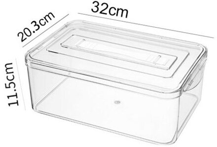 Keuken Koelkast Vriezer Ruimte Saver Organizer Thuis Voedsel Transparante Plastic Organizer Container Koelkast Opbergdozen