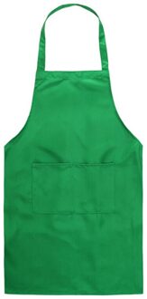 Keuken Koken Schort Dik Katoen Blend Mouwloze Schort Anti-Slijtage Schorten Keuken Schorten Met Pocket groen