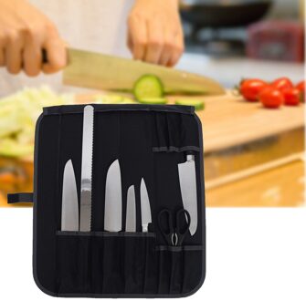 Keuken Koksmes Tas Roll Bag Carry Case Bag Keuken Koken Draagbare Duurzaam Waterdichte Opslag Zakken 8 Stuk Zwart