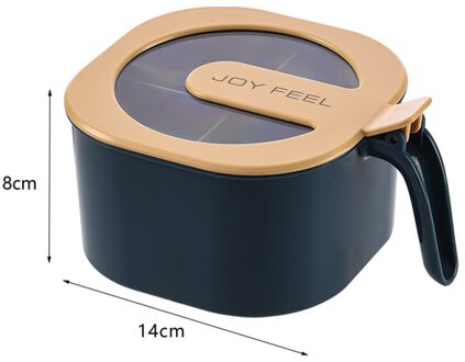 Keuken Kruiden Box Set Suiker Zout Peper Fles Kruiden Opslag Dozen Combinatie Potten Accessoires Multi Compartimenten Met Deksel blauw