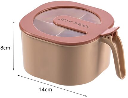 Keuken Kruiden Box Set Suiker Zout Peper Fles Kruiden Opslag Dozen Combinatie Potten Accessoires Multi Compartimenten Met Deksel roze