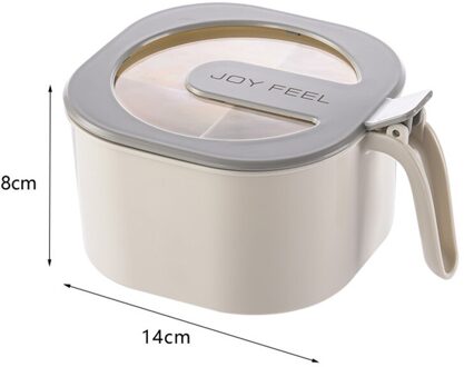 Keuken Kruiden Box Set Suiker Zout Peper Fles Kruiden Opslag Dozen Combinatie Potten Accessoires Multi Compartimenten Met Deksel wit