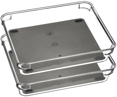 Keuken lade organizer bakje - Set van 2x stuks - 1-vaks - Tidy Smart serie - kunststof - 16 x 23 x 4