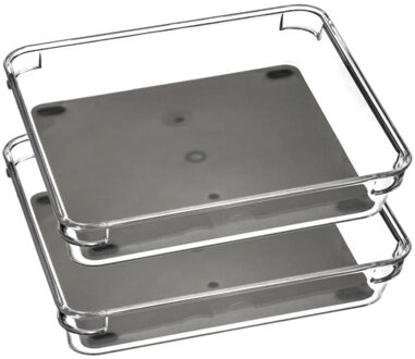 Keuken lade organizer bakje - Set van 2x stuks - 1-vaks - Tidy Smart serie - kunststof - 16 x 23 x 4