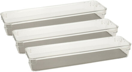Keuken lade organizer bakje - Set van 3x stuks - 1-vaks - Tidy Smart serie - kunststof - 9 x 32 x 4,