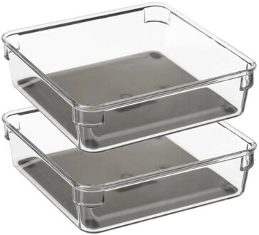 Keuken lade organizer bakje - Set van 4x stuks - 1-vaks - Tidy Smart serie - kunststof - 16 x 16 x 4