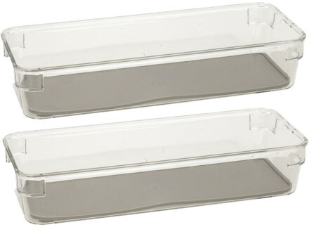 Keuken lade organizer bakje - Set van 4x stuks - 1-vaks - Tidy Smart serie - kunststof - 9 x 23 x 4,