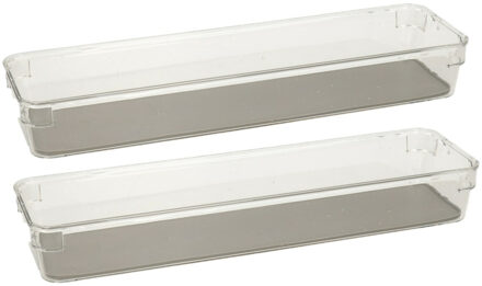 Keuken lade organizer bakje - Set van 4x stuks - 1-vaks - Tidy Smart serie - kunststof - 9 x 32 x 4,