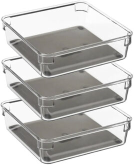 Keuken lade organizer bakje - Set van 6x stuks - 1-vaks - Tidy Smart serie - kunststof - 16 x 16 x 4
