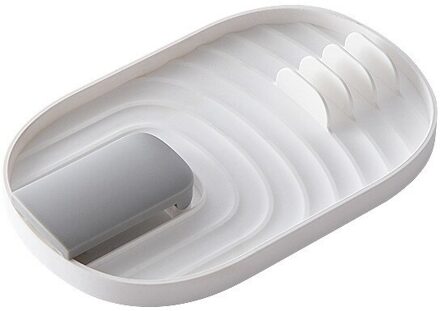 Keuken Lepel Houder Pot Deksel Rack Vork Spatel Rack Plank Organisator Multifunctionele Thuis Keuken Spatel Planken Mat Gadgets wit