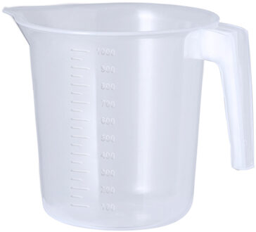 Keuken maatbeker/mengbeker - kunststof - transparant - 1000 ml - schenktuit