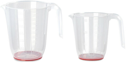 Keuken maatbekers - kunststof - set van 2x - 500ml/1L