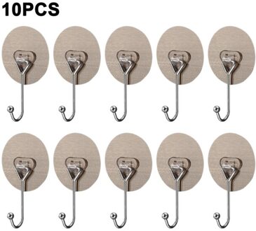 Keuken Muur Haak Self Adhesive Rvs Kapstok Wandmontage Multitool Haak Voor Keukengerei Bad Accessoires Gereedschap 10stk