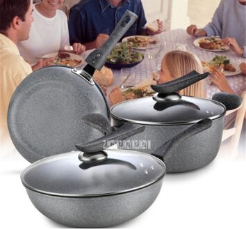 Keuken Non-stick Pan Drie Stuk Pot Sets BNS-78566 Inductie Fornuis Gas Koken Pot Thuis Pot set Combinatie