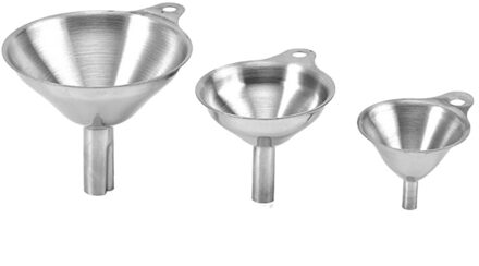 Keuken Olie Vloeistof Trechter Roestvrij Stalen Trechter Metalen Trechter Praktische Trechters In De Keuken 3Pcs