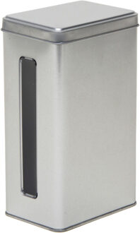 Keuken opbergblik/bewaarblik met venster - 11x 7 x 17 cm - Zilver - voorraadblikk - Action products