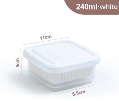 Keuken Opbergdoos Verdikte Transparant Double-Layer Gember Knoflook Groene Ui Doos Innerlijke Zeef Scheidbare Keuken Accessoires wit Size S