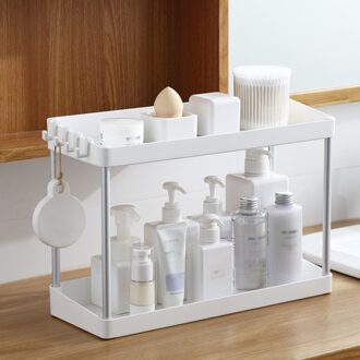Keuken Opbergrek Commodity Plank Creatieve Tafel Afwerking Rack Kruidenrek Twee Lagen Wit Herbruikbare Organizer