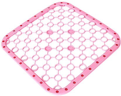 Keuken Opknoping Sink Fruit Groente Afvoer Mat Plastic Gootsteen Protector Aftappen Mat Deluxe Antis-Slip Krassen Wastafels roze