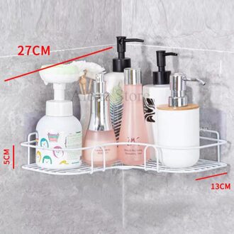 Keuken Opslag Badkamer Accessoires Badkamer Plank Douche Wandmontage Shampoo Opslag Houder Met Zuignap Geen Boren Triangle wit