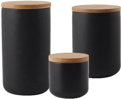 Keuken Opslag Organisatie Set Keramische Fles Opslag Pot Met Bamboe Deksel Keuken Bussen Kruiden Desktop Decoratie