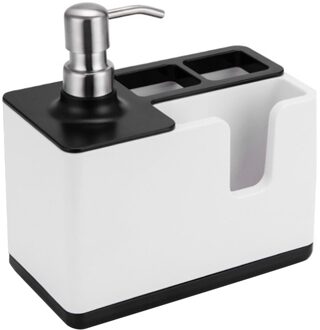 Keuken Opslag Plank 3-In-1 Zeepdispenser Handdoekenrek Spons Houder Badkamer Multifunctionele Organizer Tool zwart