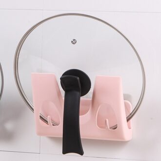 Keuken Opslag Rack Pot Cover Rack Huishoudelijke Opslag Tool Beugel Muur Gemonteerde Non-Punch Snijplank Rack roze