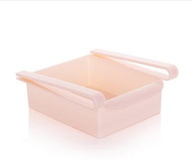 Keuken Organisator Opslag Plank Koelkast Opbergdoos Koelkast Vriezer Plank Houder Groente Fruit Organizer Box Mand B stijl-roze