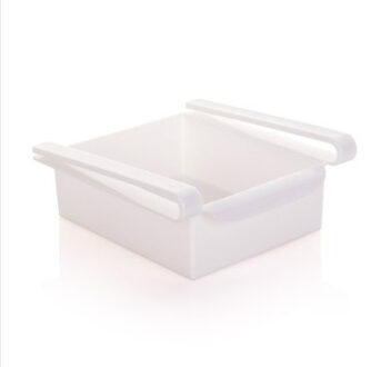 Keuken Organisator Opslag Plank Koelkast Opbergdoos Koelkast Vriezer Plank Houder Groente Fruit Organizer Box Mand B stijl-wit