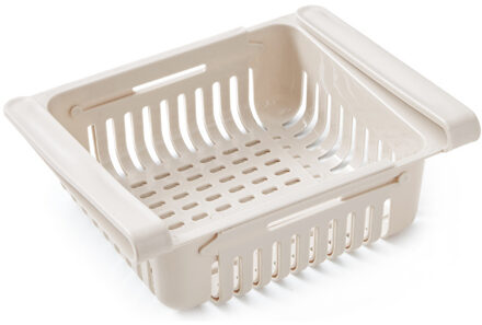Keuken Organisator Opslag Plank Koelkast Opbergdoos Koelkast Vriezer Plank Houder Groente Fruit Organizer Box Mand een style - beige