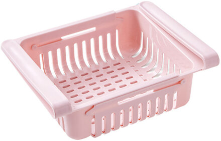 Keuken Organisator Opslag Plank Koelkast Opbergdoos Koelkast Vriezer Plank Houder Groente Fruit Organizer Box Mand een style - roze